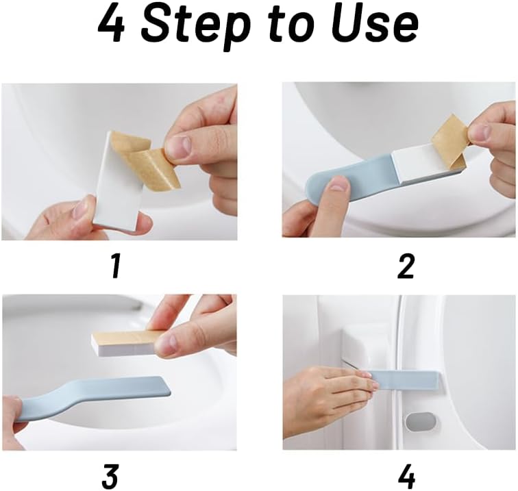 Yopolaz 4 Pack Toilet Seat Lifter - Toilet Seat Lift Handle Tools - Extra Long Avoid Touching Seat Cover Lifter Bathroom Accessories for Home, Office, and Hotel (4 Pack) - Image 2